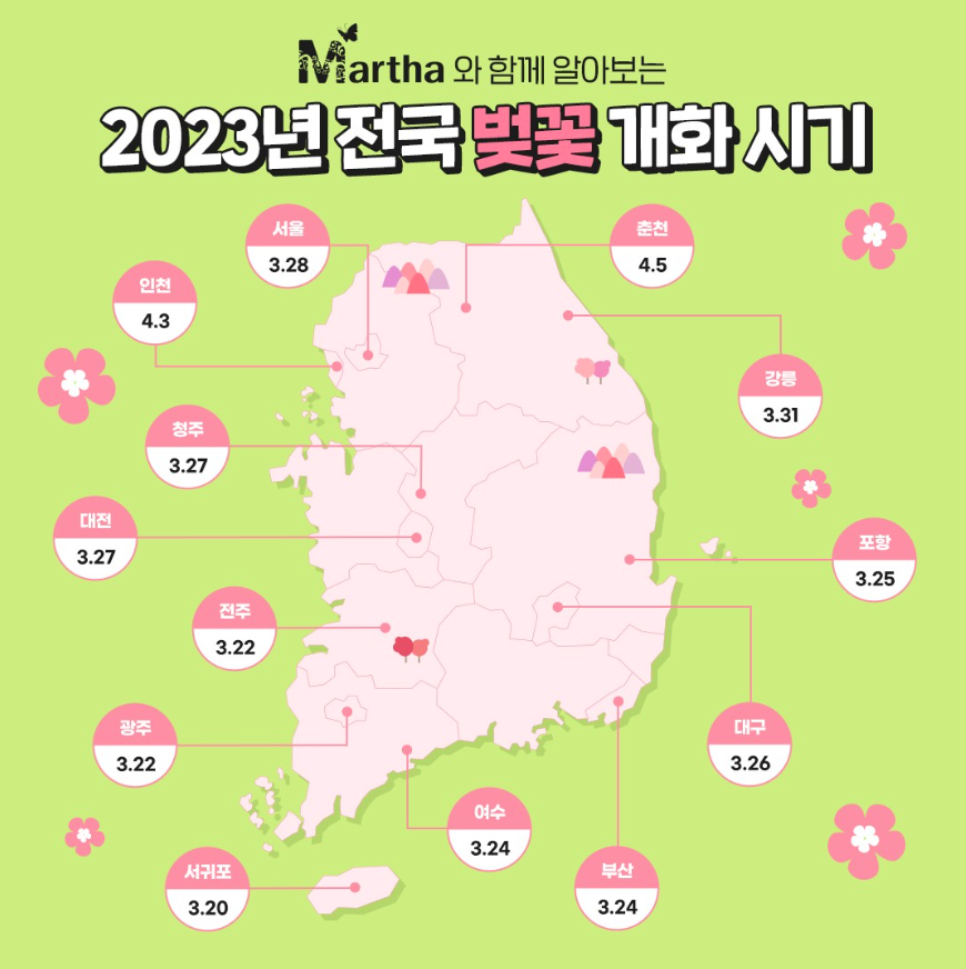 2023 벚꽃 개화 시기